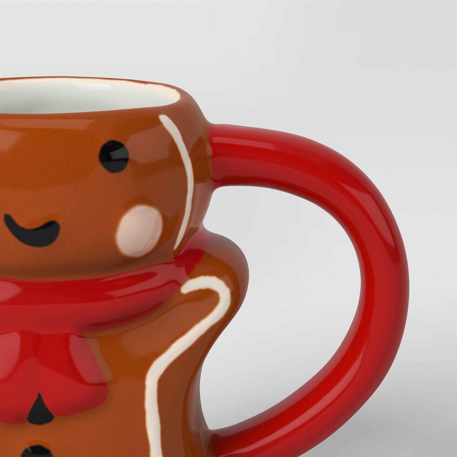 Wondershop Christmas Earthenware Figural Gingerbread Man Mug - Image 3