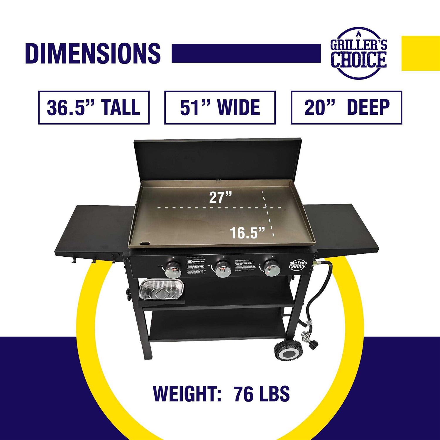 Griller's Choice Outdoor Griddle Grill Propane Flat Top - Image 3