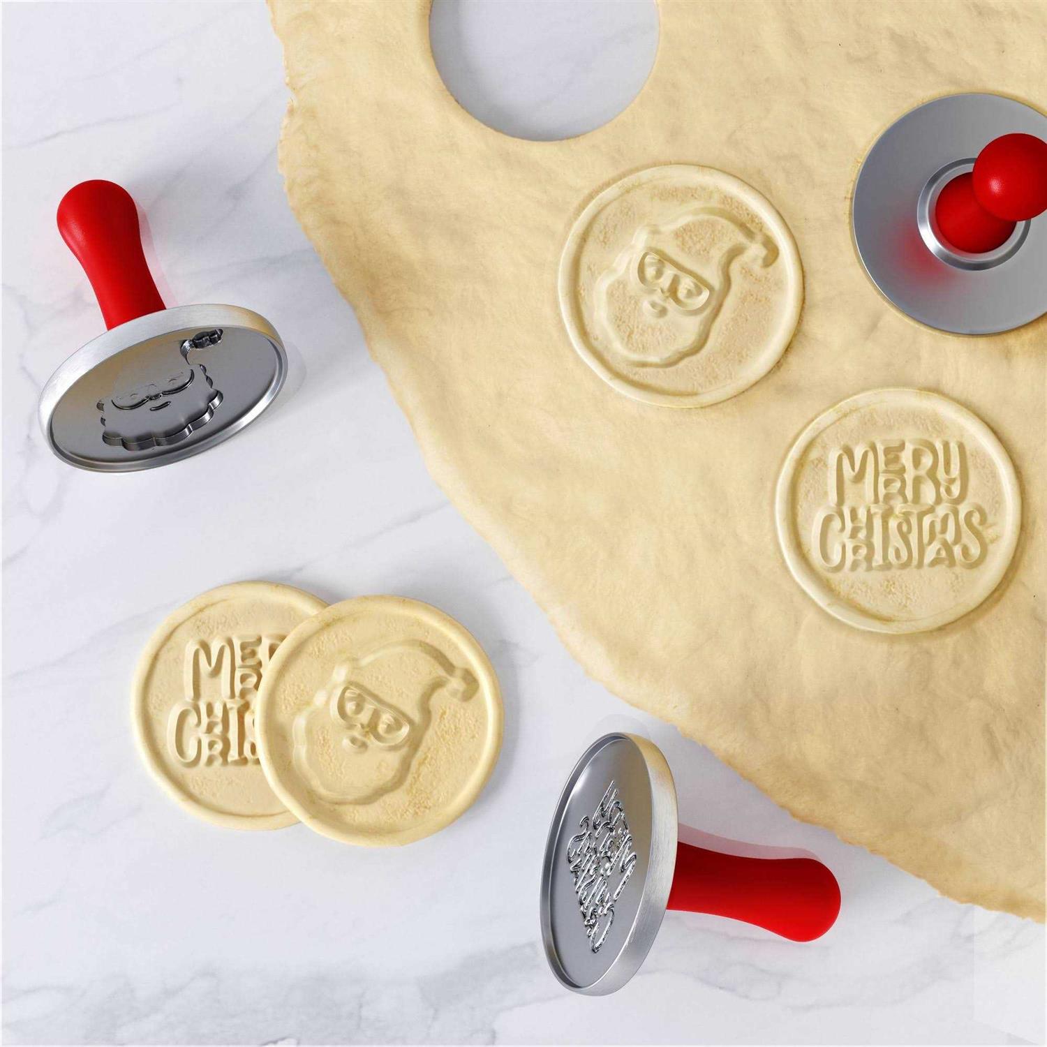Wondershop Christmas Cooking Stamp Pie Mold Red - Image 3