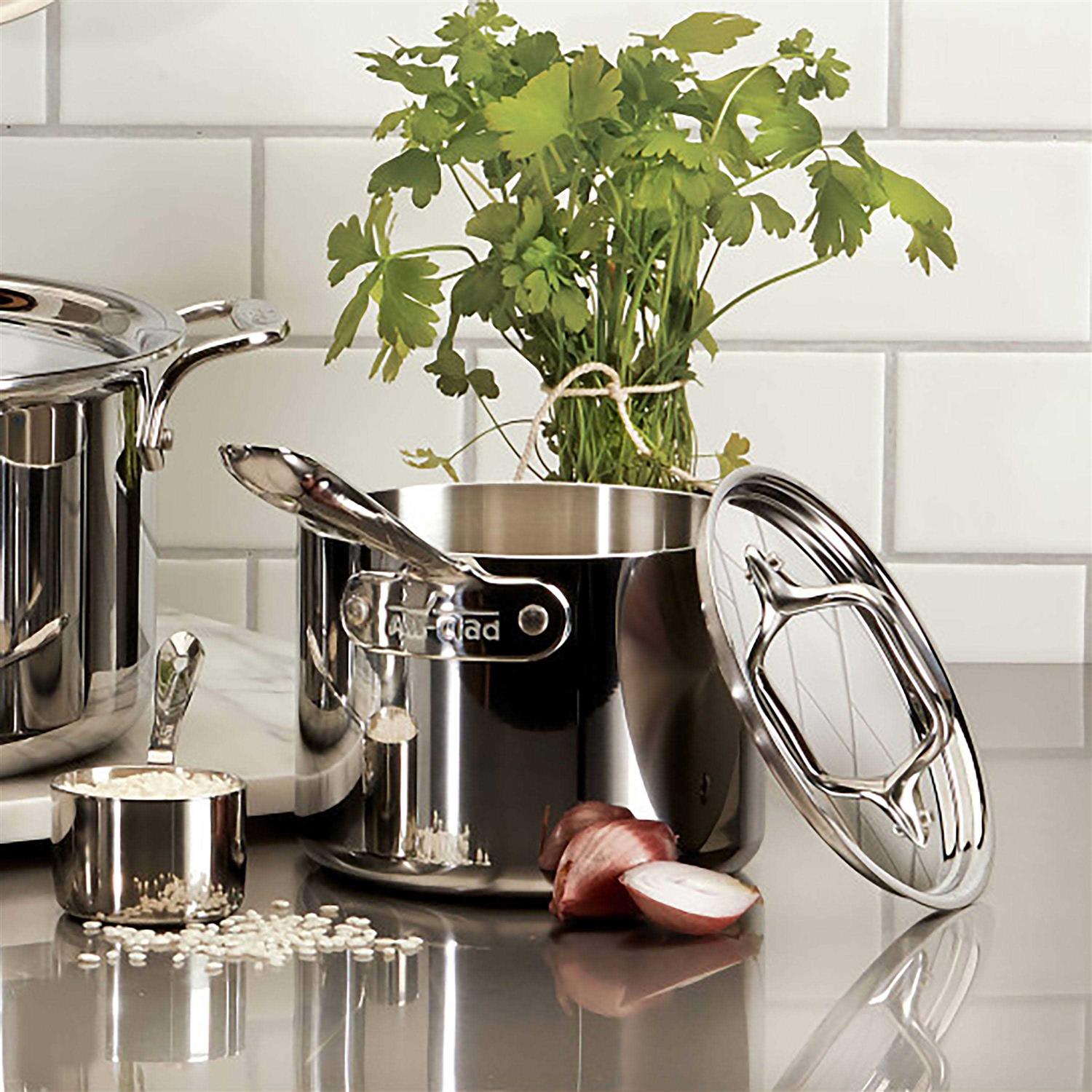 All-Clad Sauce Pan with Lid Stainless Steel 2 qt - Image 5