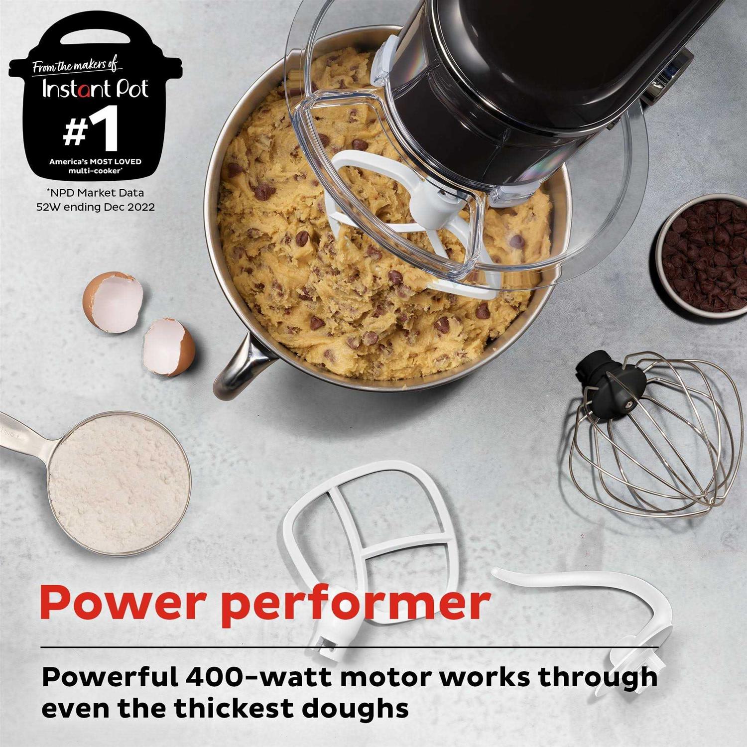 Instant Pot Instant Stand Mixer 400w 6-Speed Lightweight Electric Mixer 6.3-Qt Stainless Steel Bowl with Handle - Image 4
