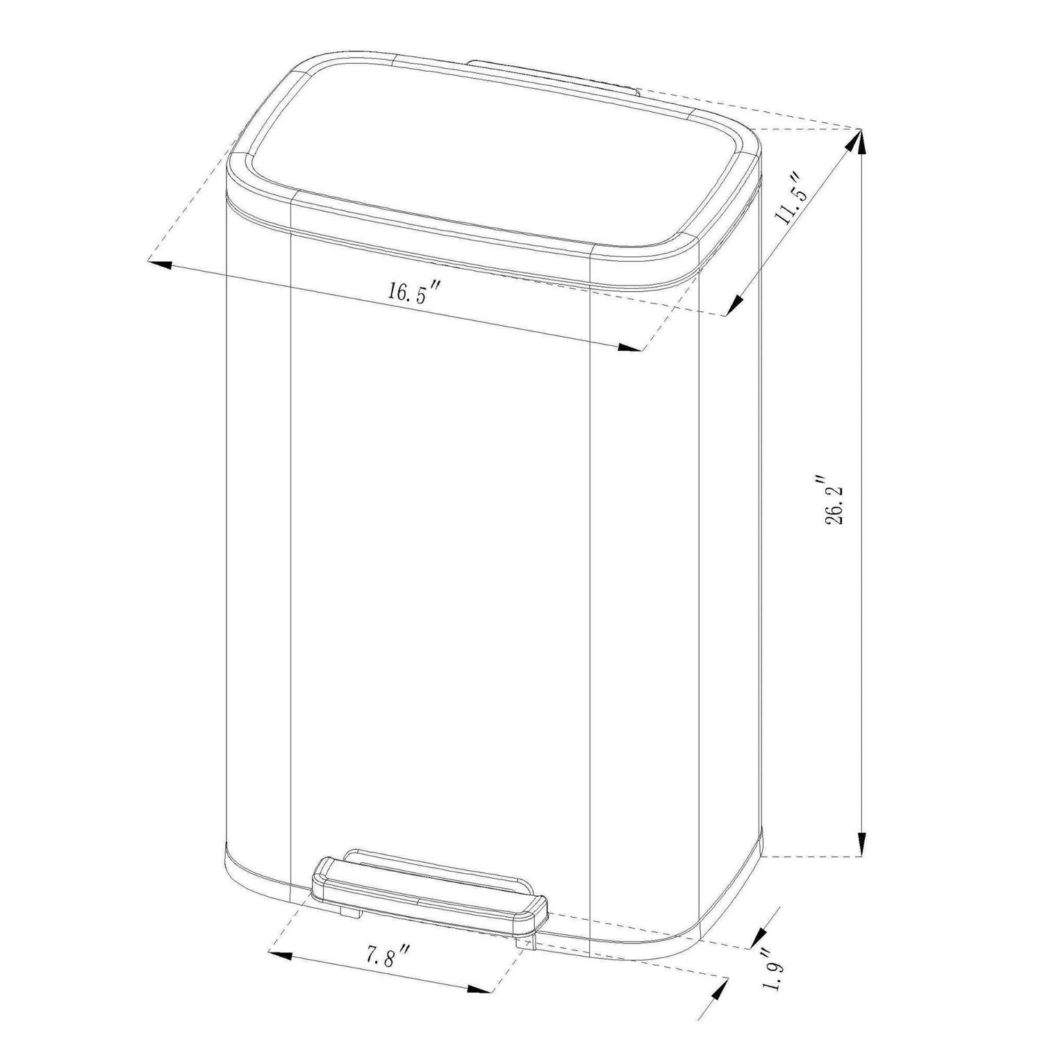 Brightroom 45L Step Trash Can - Image 4