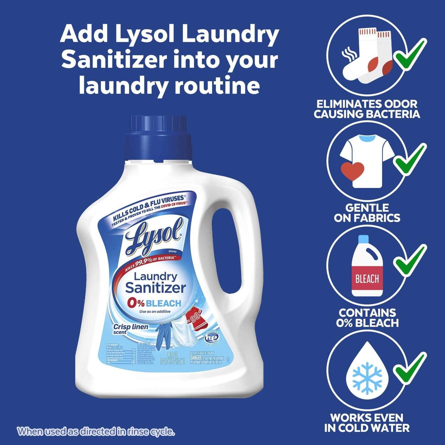 Lysol Laundry Sanitizer 0% Bleach - Image 4