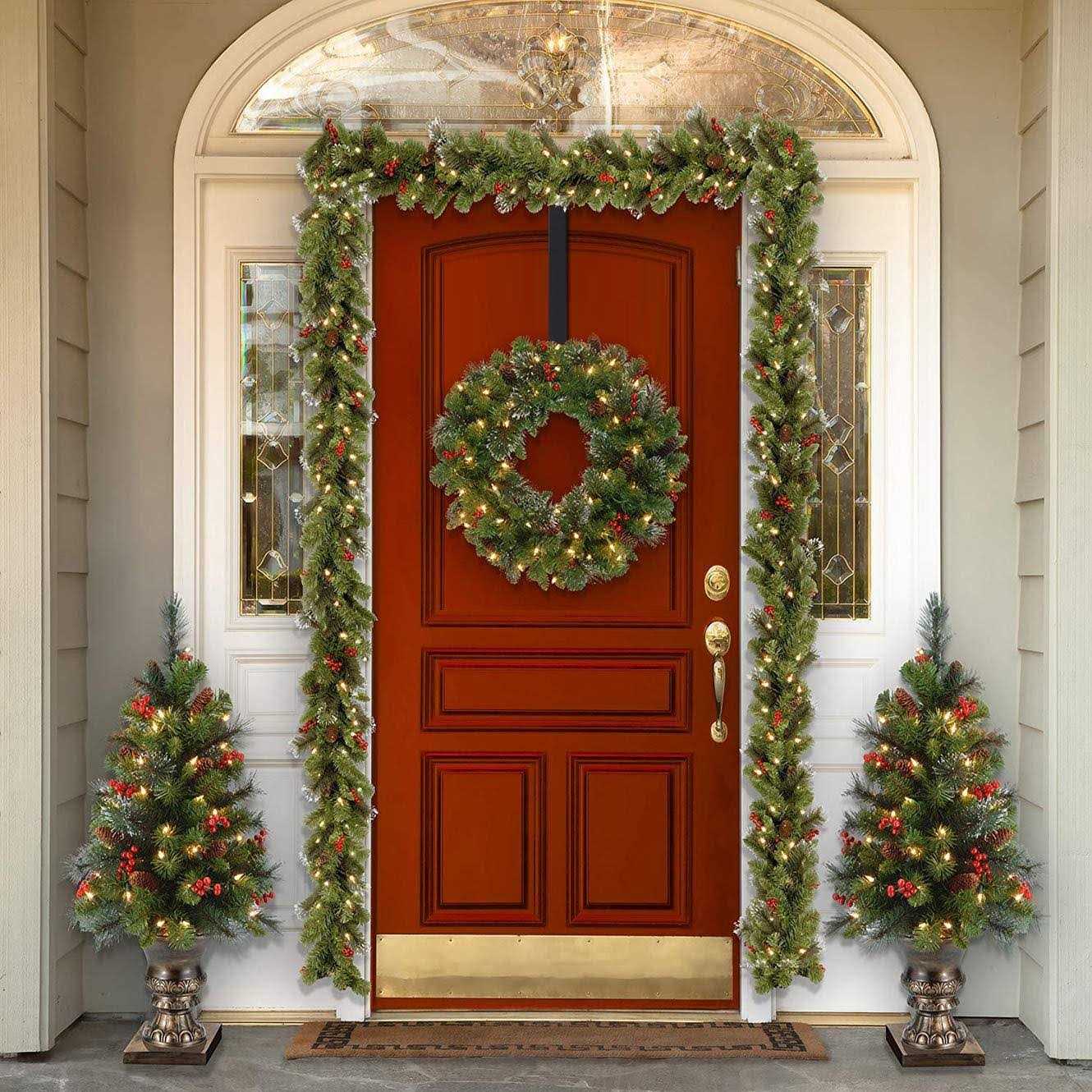Wreath Hanger,Adjustable Wreath Hanger For Front Door From 14.9-25,20 Lbs Larger Door Wreath Hanger Christmas Wreaths Decorations Hook - Image 5