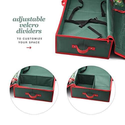 Homior Gift Wrap Organizer Christmas Wrapping Paper Storage Bag w/Useful Pockets for Xmas Accessories - Image 4