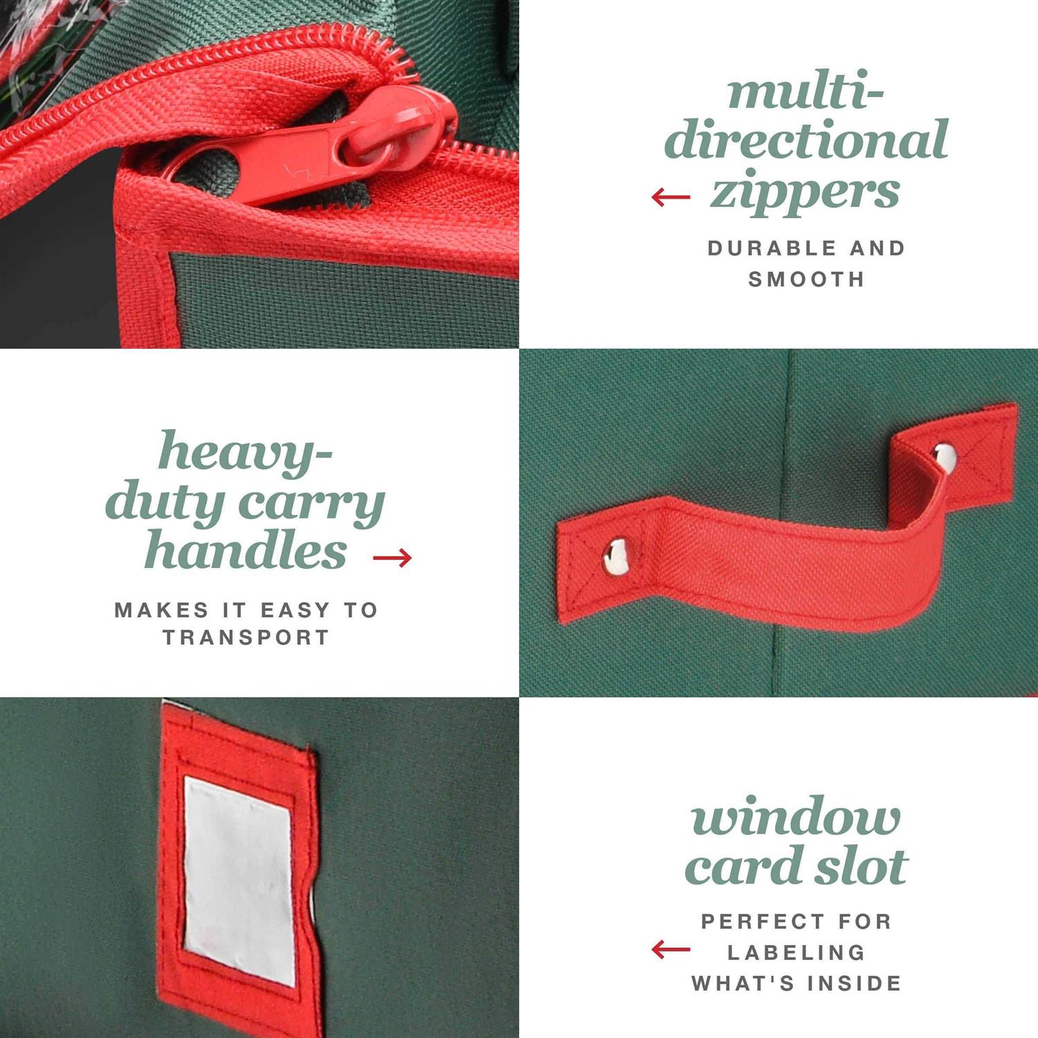 Homior Gift Wrap Organizer Christmas Wrapping Paper Storage Bag w/Useful Pockets for Xmas Accessories - Image 5