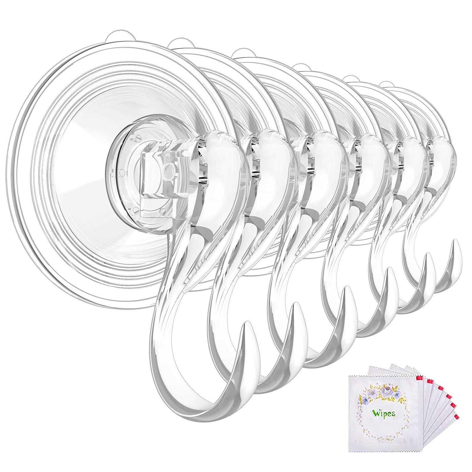 VIS'V Wreath Hanger Large Clear Heavy Duty Suction Cup Wreath Hooks with Wipes 22 LB Removable Strong Window Glass Door Suction Cup Wreath Holder - Image 4