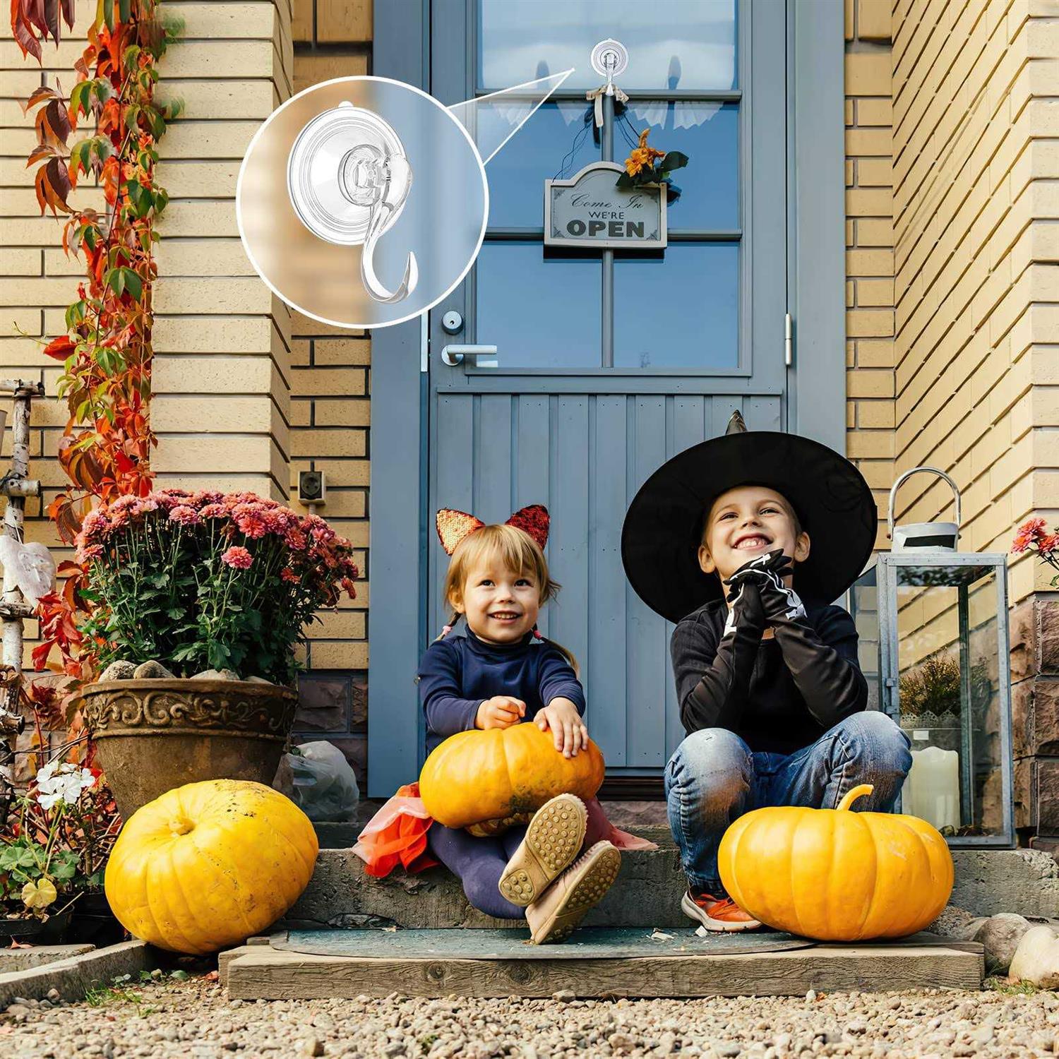 VIS'V Wreath Hanger Large Clear Heavy Duty Suction Cup Wreath Hooks with Wipes 22 LB Removable Strong Window Glass Door Suction Cup Wreath Holder - Image 5