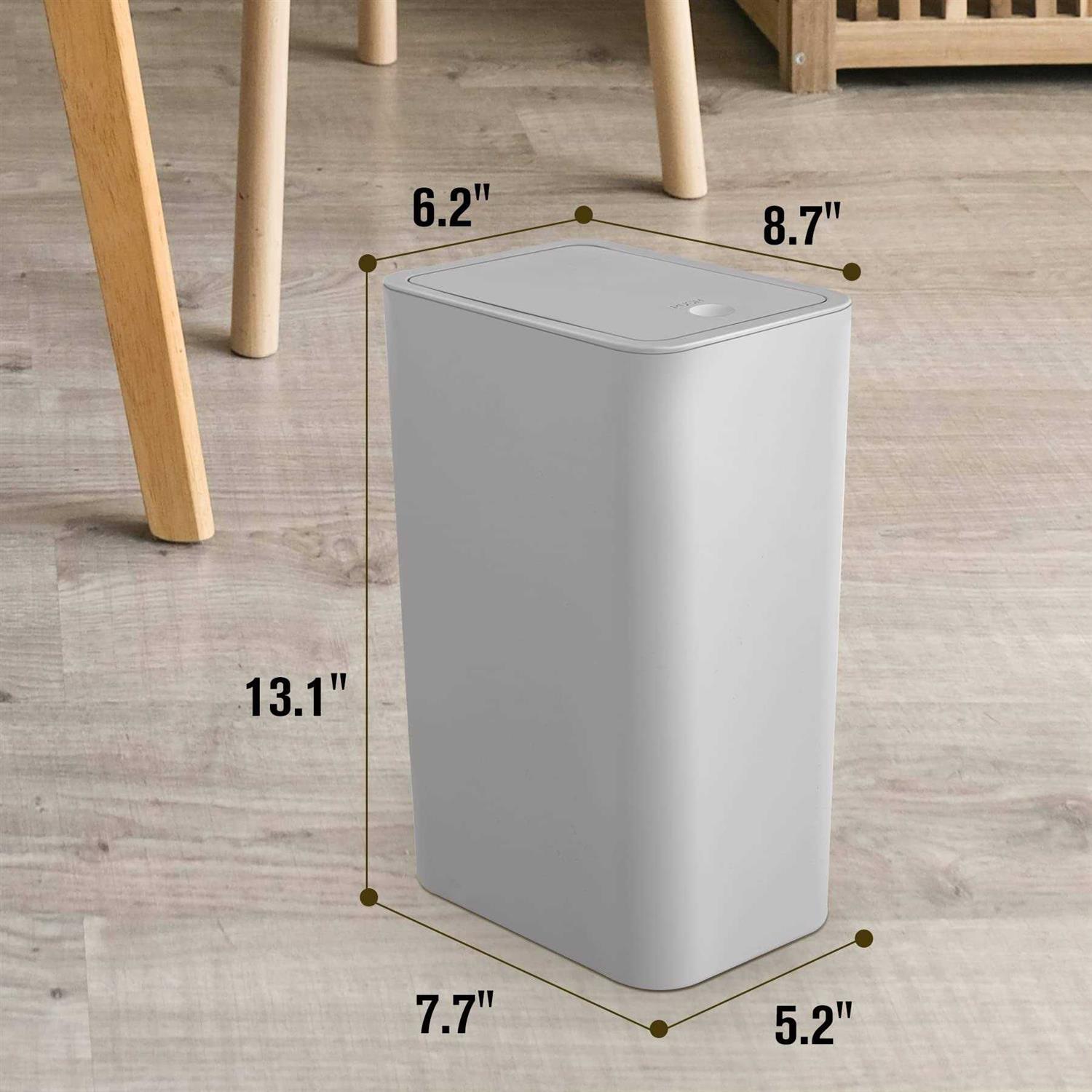 TrashAid Bathroom Trash Can with Lid 2.6 Gallon / 10 Liter Small Garbage Can with Press Top Lid - Image 5
