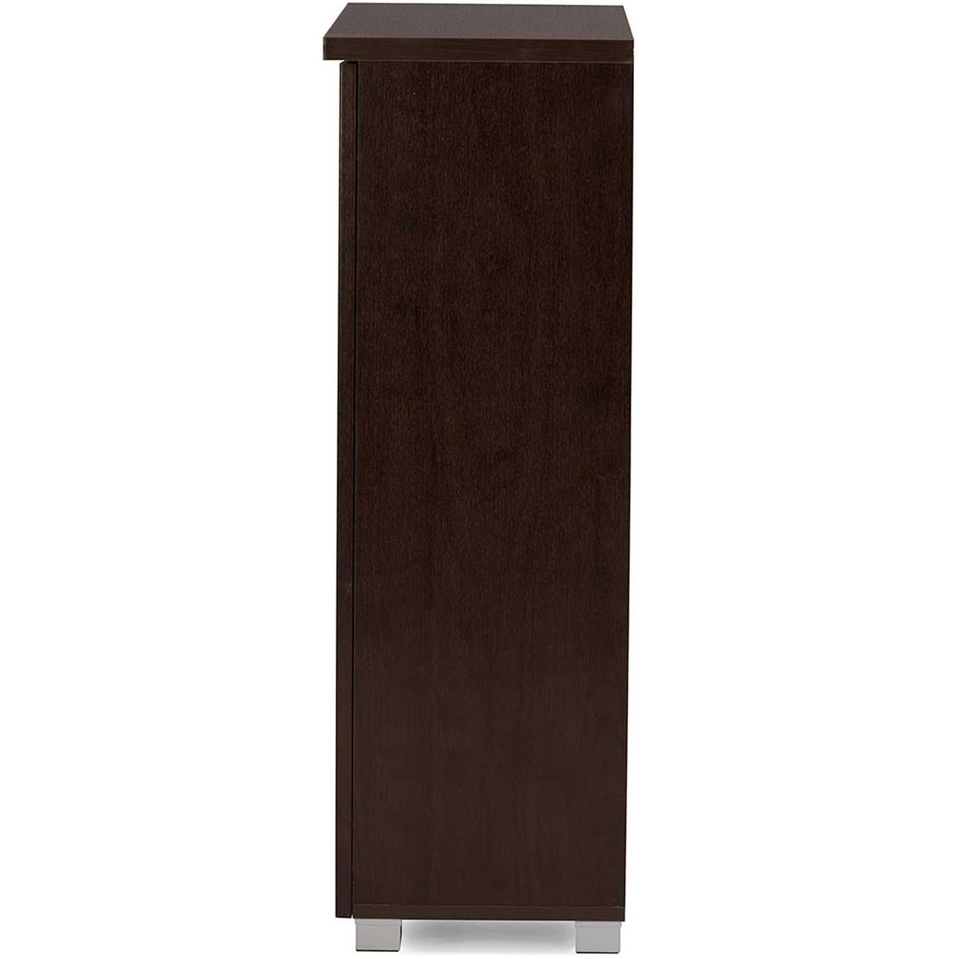 Baxton Studio Adalwin 2-Door Dark Brown Wooden Entryway Shoes Storage Cabinet - Image 5