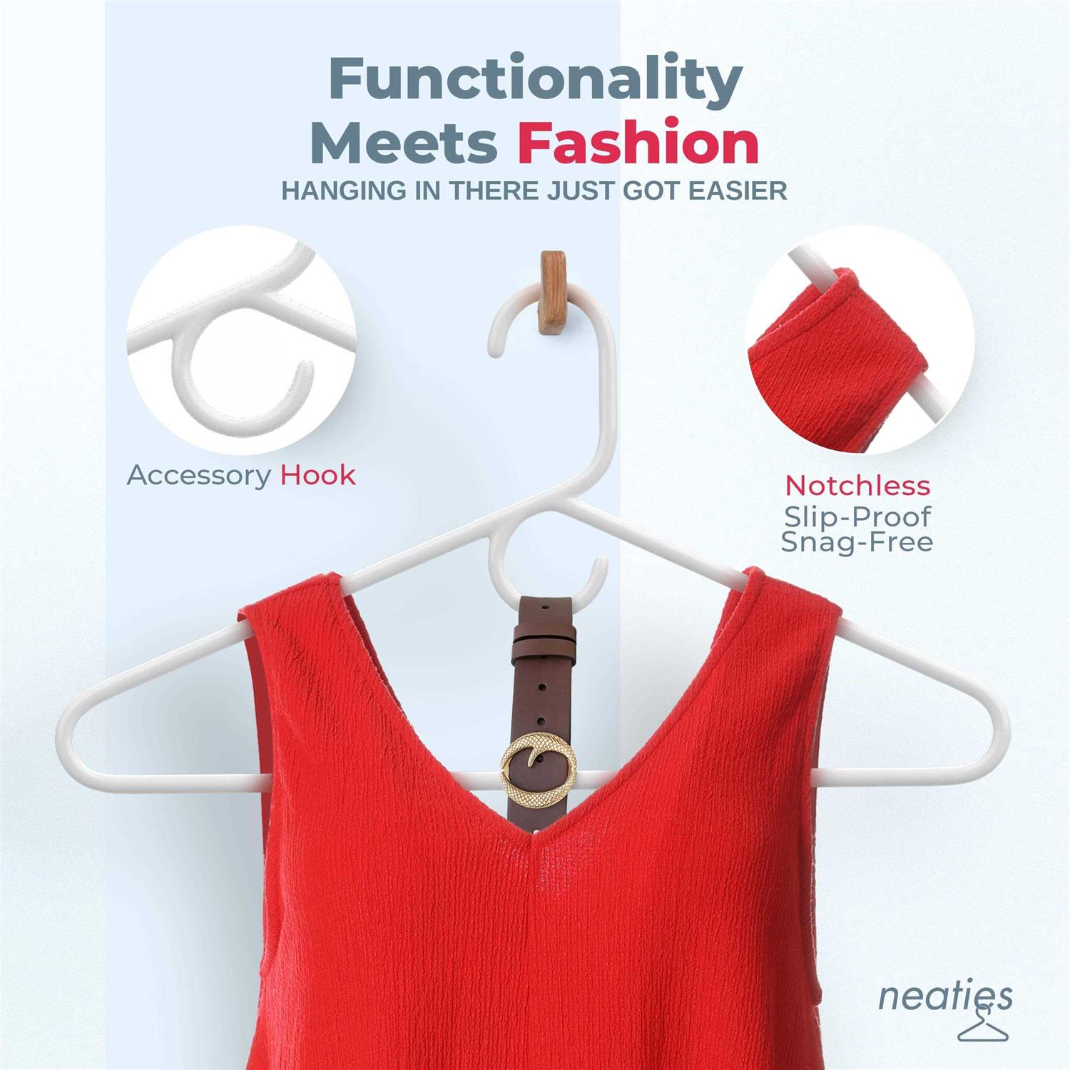 Neaties Heavy Duty Plastic Hangers Bulk Made in USA Strong Clothes Hangers Bulk - Image 4