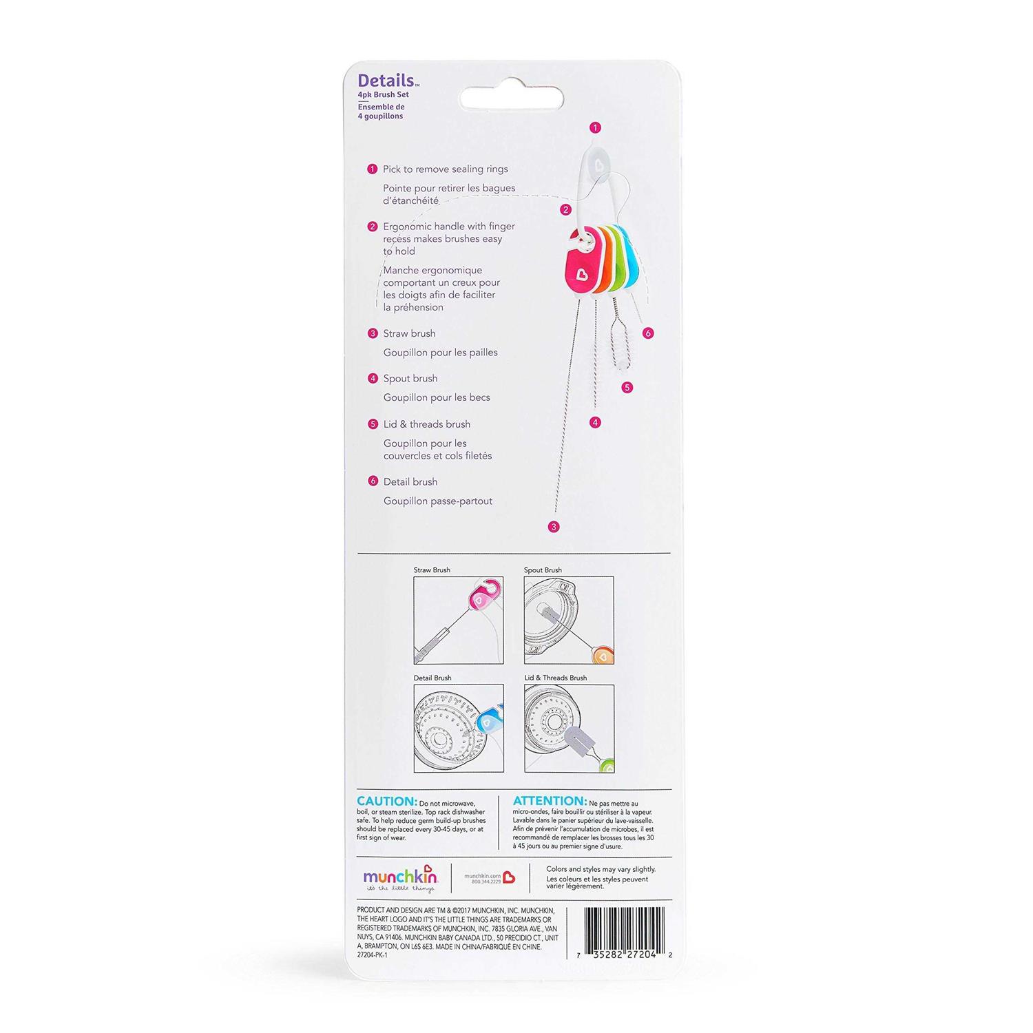 Munchkin Details Bottle & Cup Cleaning Brush Set - Image 4