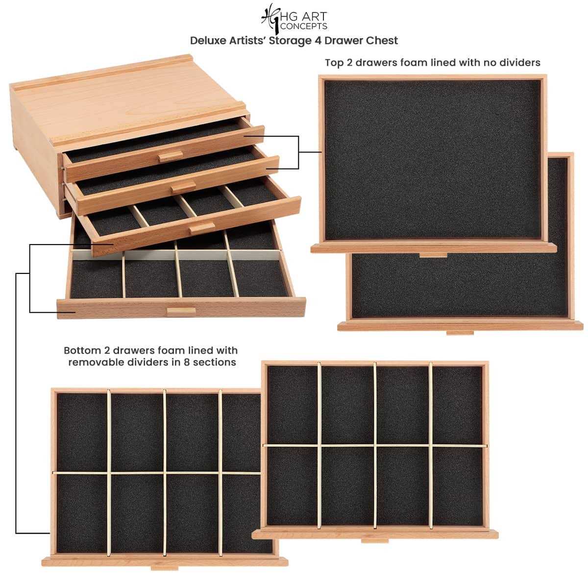 Hg Art Concepts Artists Storage Chests Premium Studio Organizer for Paint Tubes - Image 5