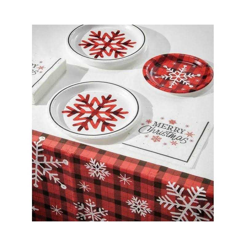 Holiday Time Merry Christmas Gingham Snowflake Napkins 6.5 in x 6.5 - Image 4