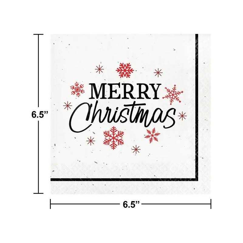 Holiday Time Merry Christmas Gingham Snowflake Napkins 6.5 in x 6.5 - Image 5