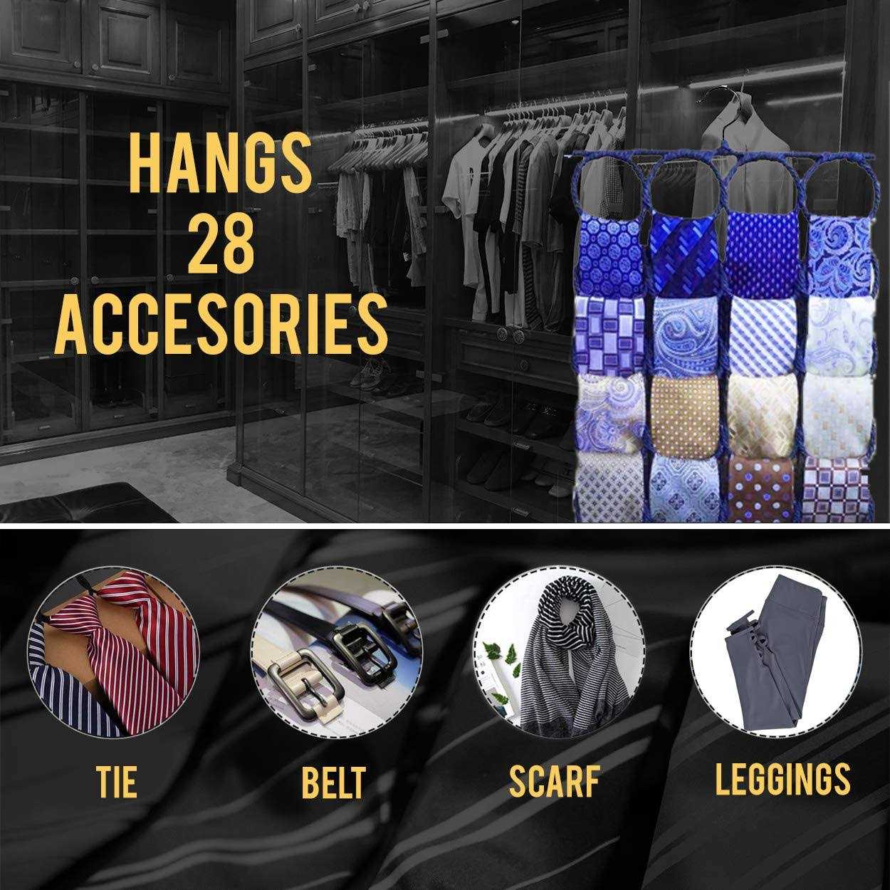 Hivory Scarf Hanger ~ Multiple Purpose Holder For Closet ~ Clutter Removing And Space-saving Hanger For Scarves - Image 5