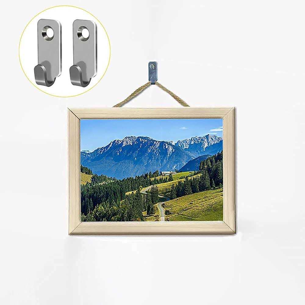 Adiyer 10pcs Heavy Duty Hanger 304 Stainless Steel Wall Mounted Mini J Hook for Mirror Picture Frames Hanging Wire/D Rings/Keyhole Hangers - Image 5