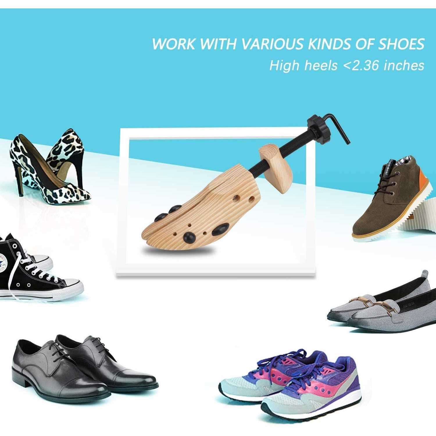 West Light 2 Way Cedar Shoe Trees Wooden Shoe Stretcher,Adjustable Large Size for Men and Women - Image 3