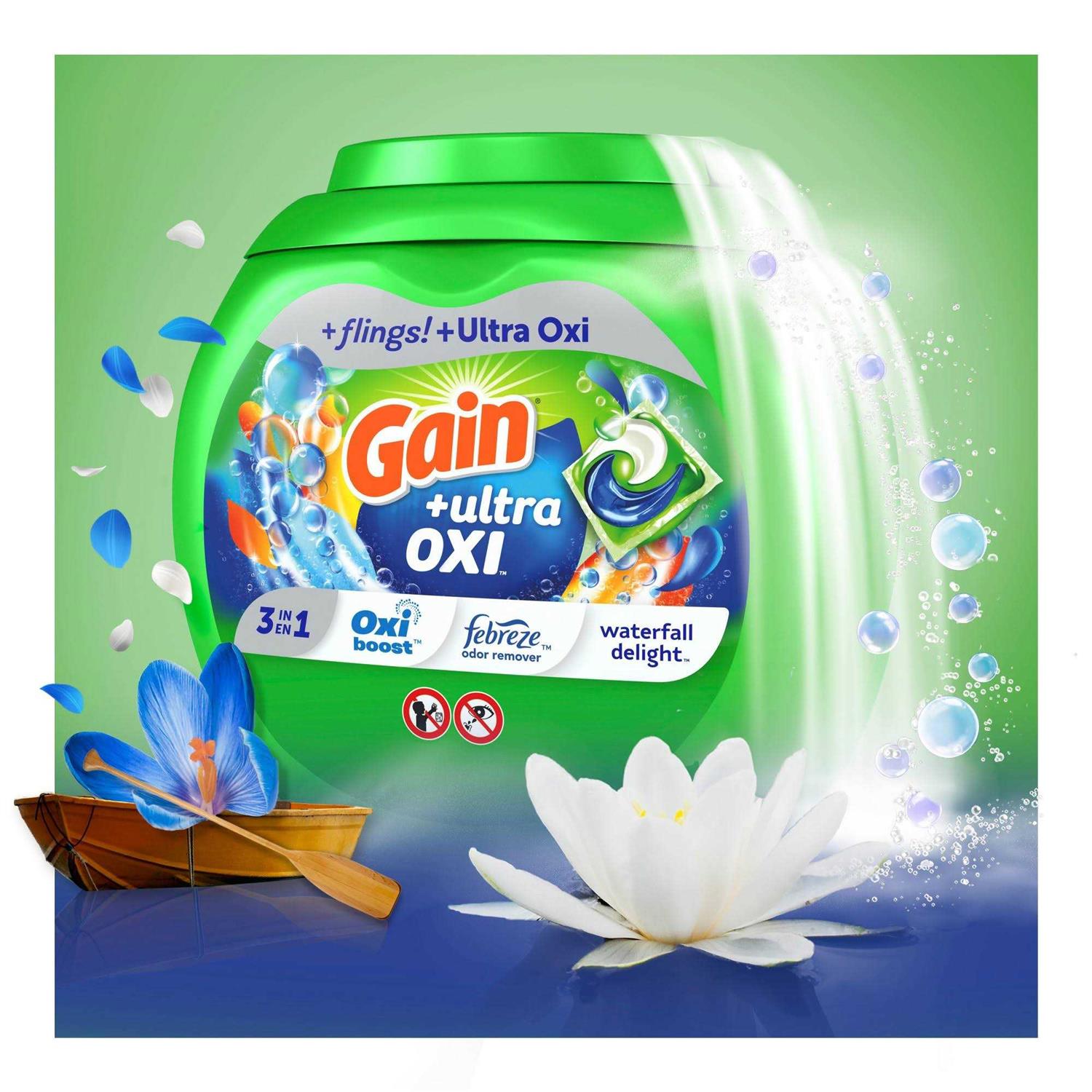 Gain flings Ultra Oxi Laundry Detergent Pacs Waterfall Delight - Image 4