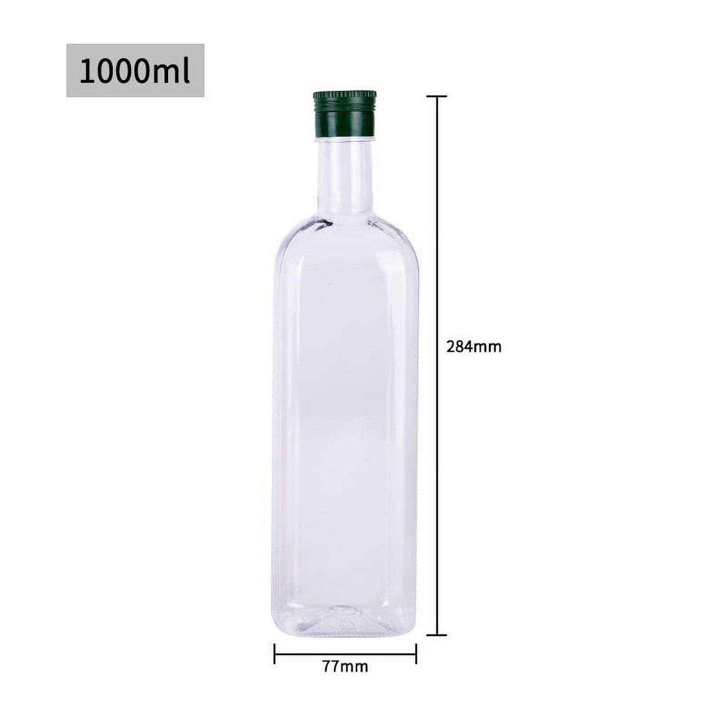 B Sepor 6 Pack 1000ml Clear Quadra PET Empty Bottles Olive Oil Plastic Bottle with Caps - Image 3
