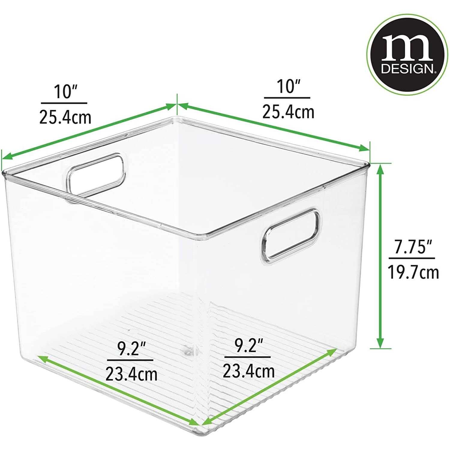 mDesign Plastic Deep Home Storage Organizer Bin Handles - Image 3