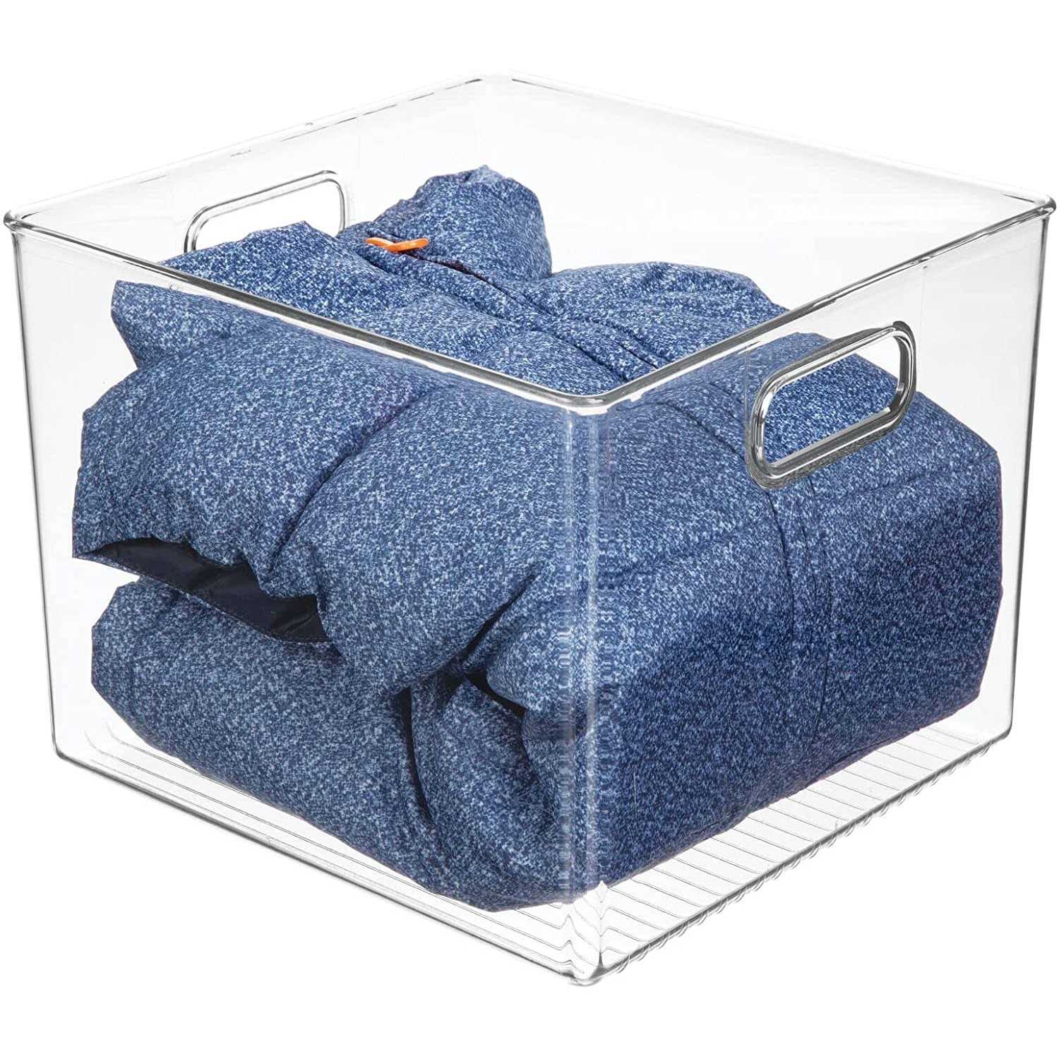 mDesign Plastic Deep Home Storage Organizer Bin Handles - Image 4