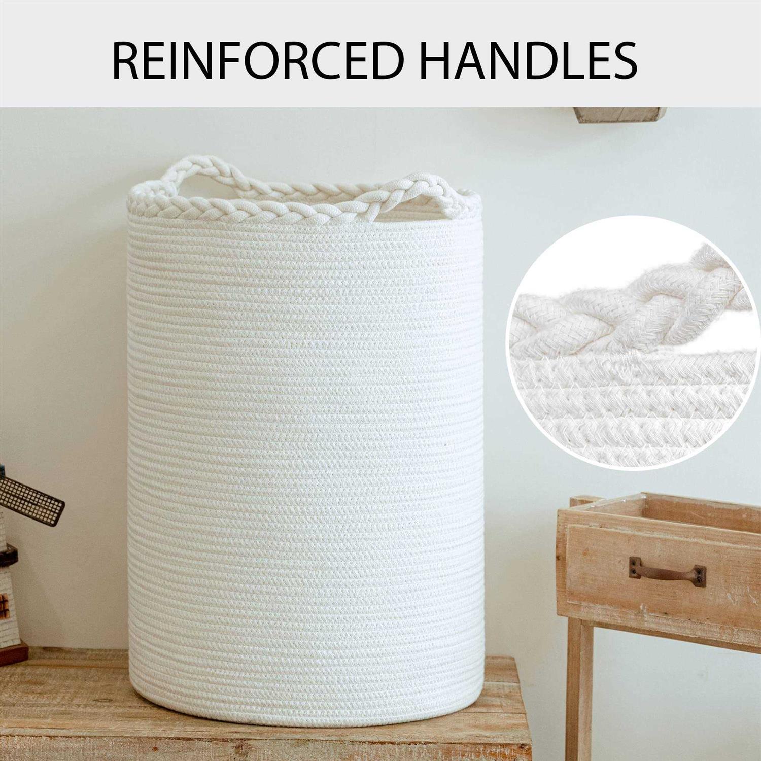 Homlikelan 72L Cotton Rope Woven Laundry Basket,Large Blanket Basket Tall Wic - Image 5