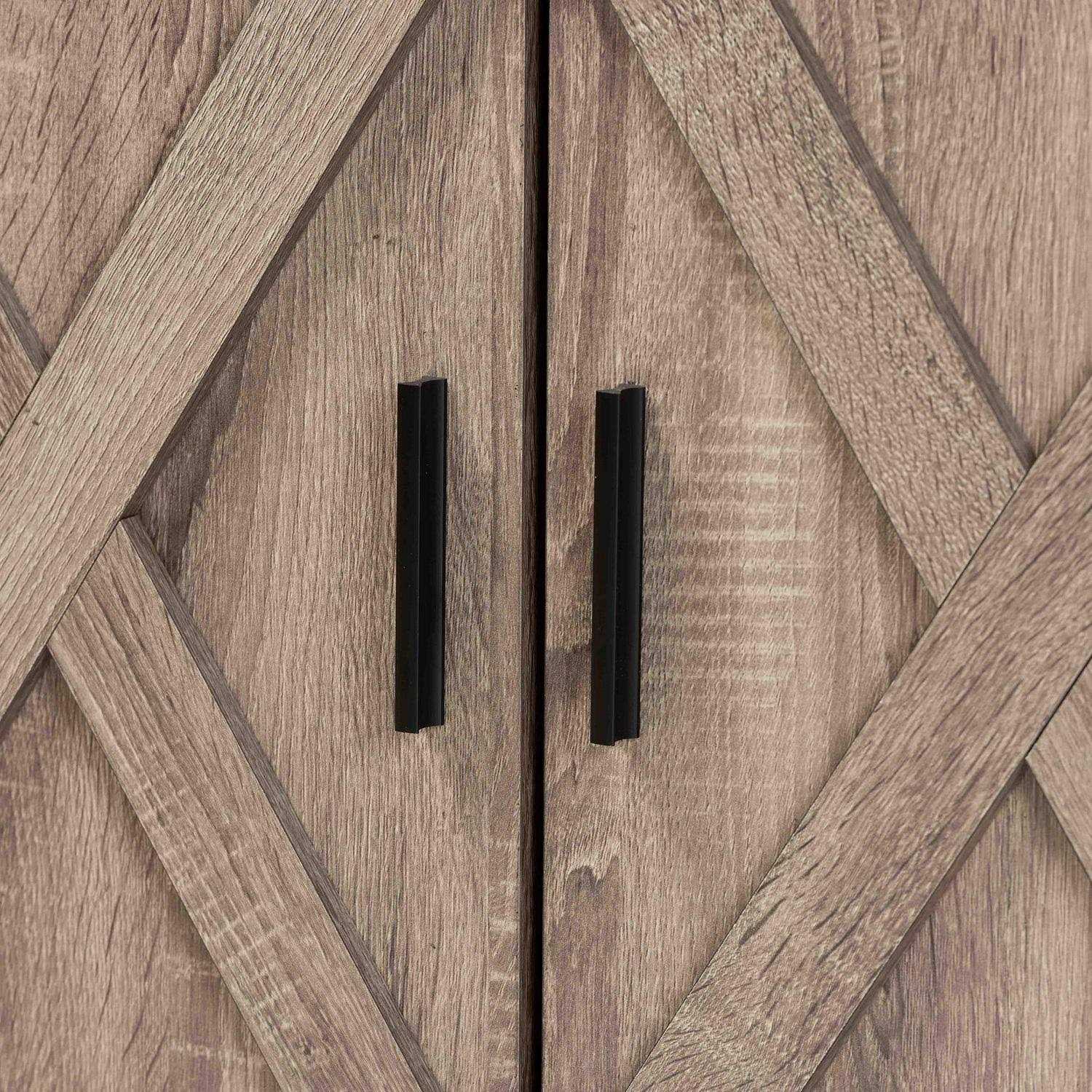 Baxton Studio Wayne Modern Farmhouse Oak Brown Finished Wood 2-Door Shoe Storage Cabinet - Image 4