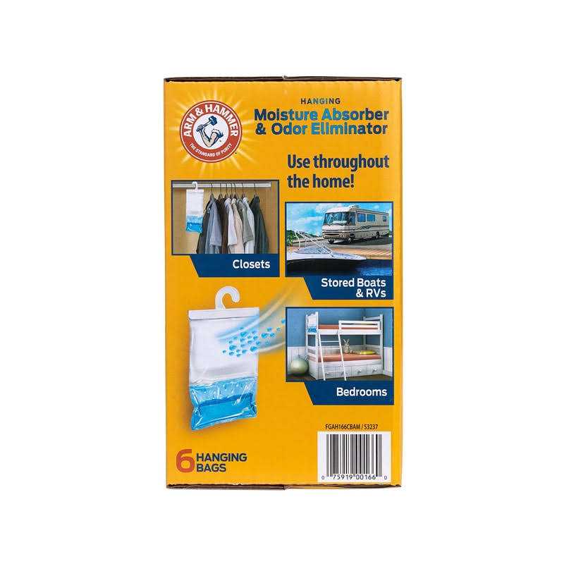 Arm & Hammer Hanging Moisture Absorber and Odor Eliminator, 16.1 oz., 6 Pack - Image 4
