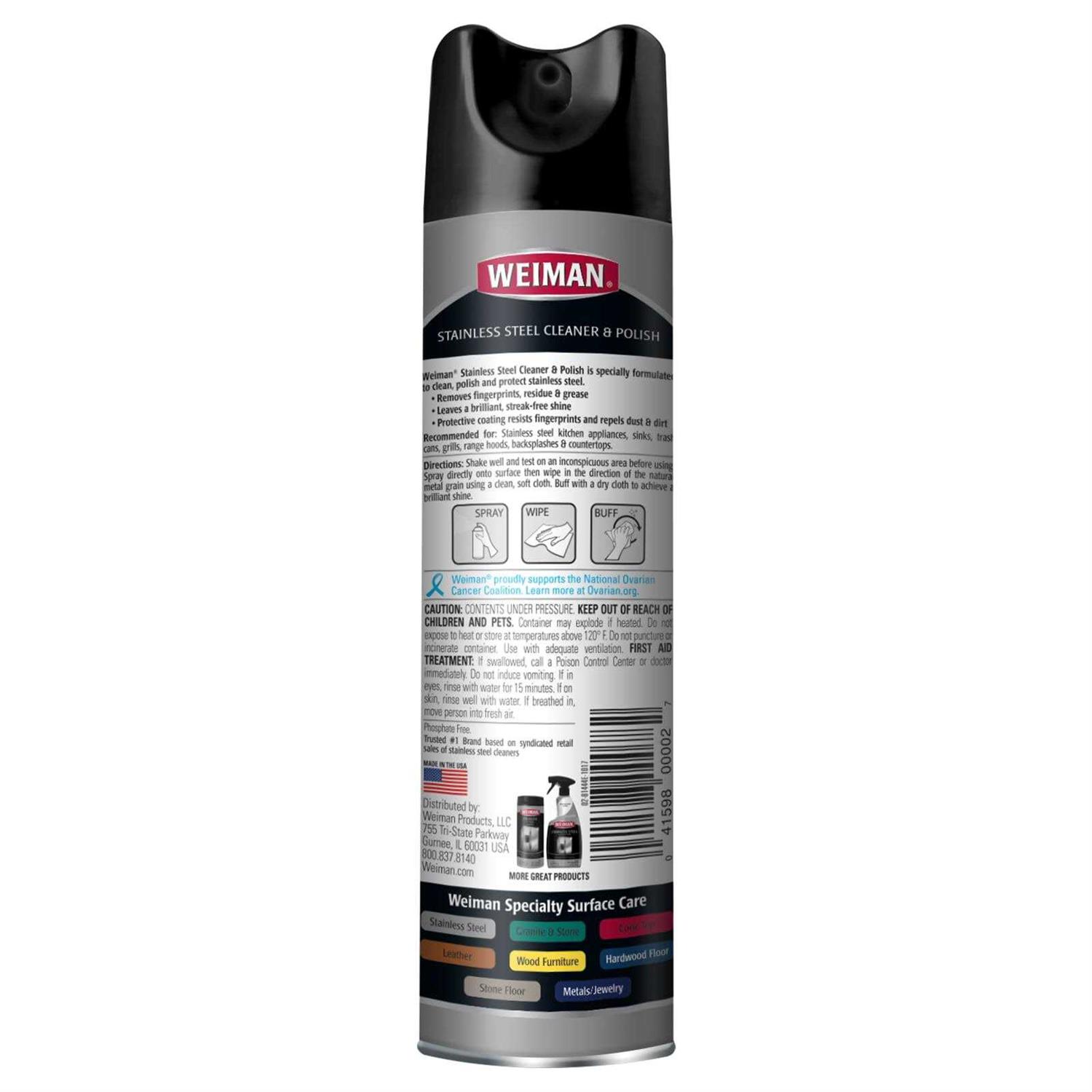 Weiman Stainless Steel Cleaner & Polish Protects Appliances From Fingerprints & Gives a Streak-Free Shine - Image 4