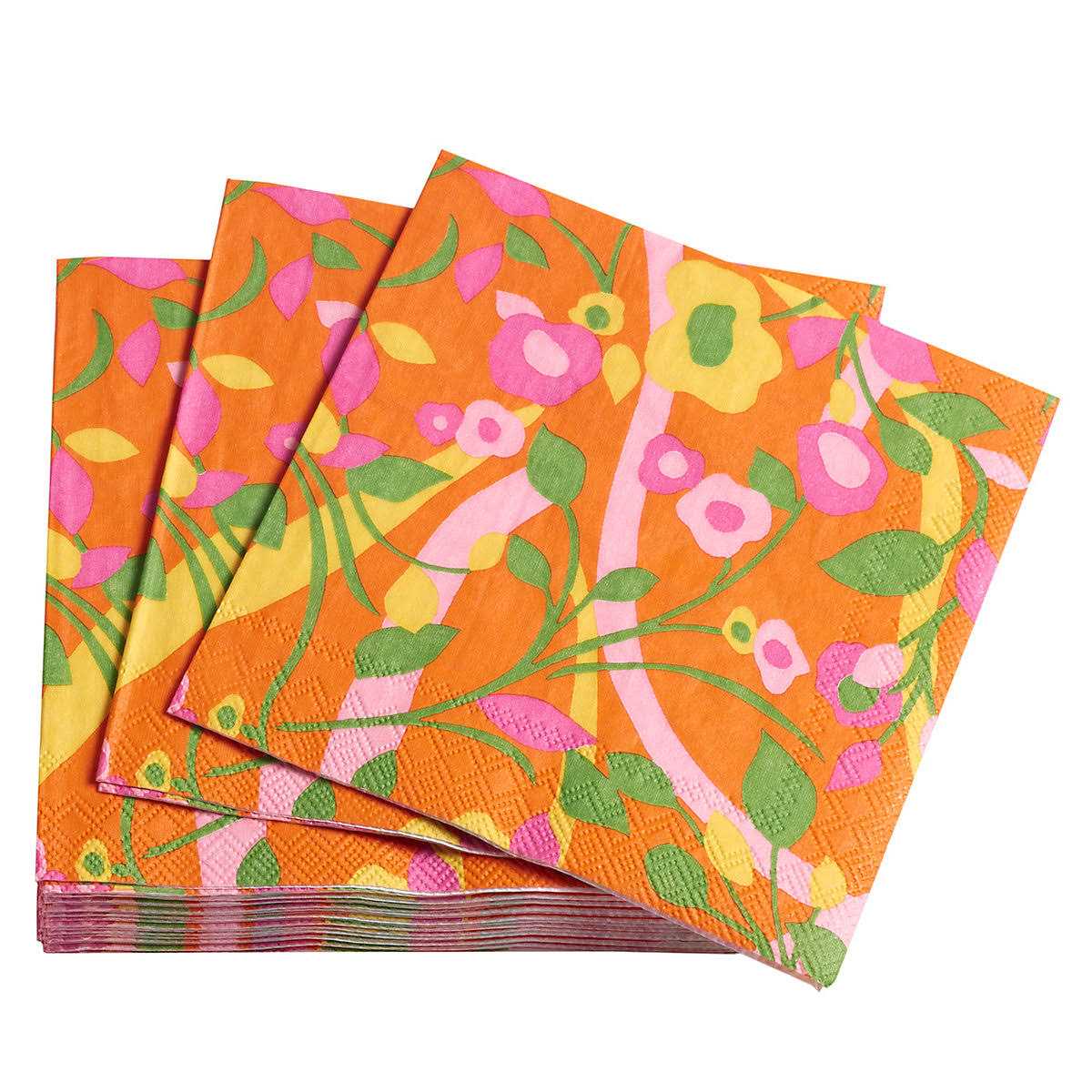 Bright Floral Orange Napkin - Image 4