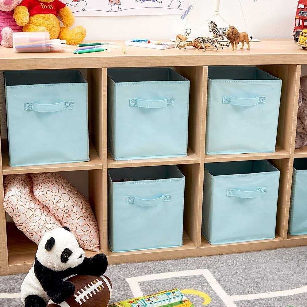 HOMESTO 11-Inch Fabric Foldable Storage Cubes Organizer with Handles - Image 4