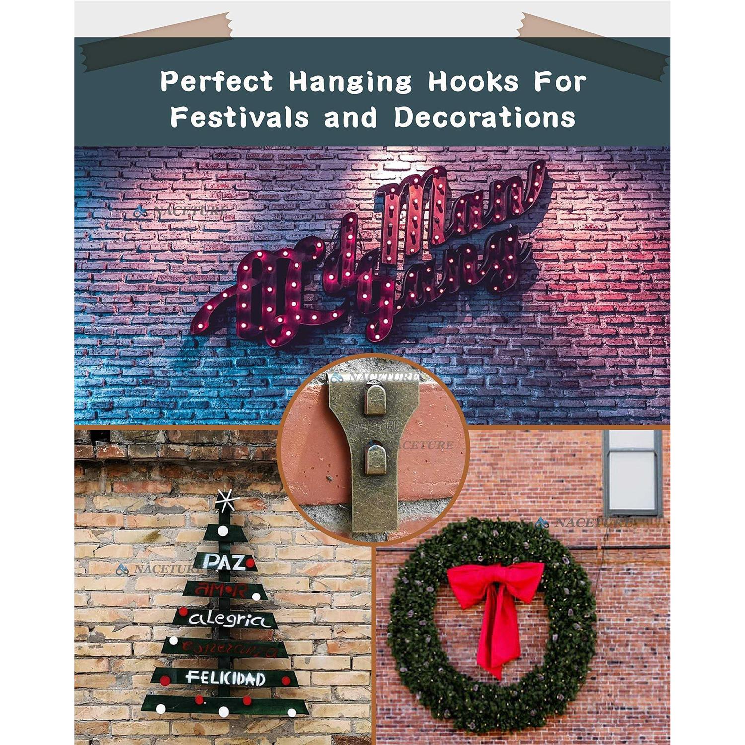 NACETURE Brick Hook Clips Bricks Hook Clip for Hanging Outdoors Wall Pictures - Image 3