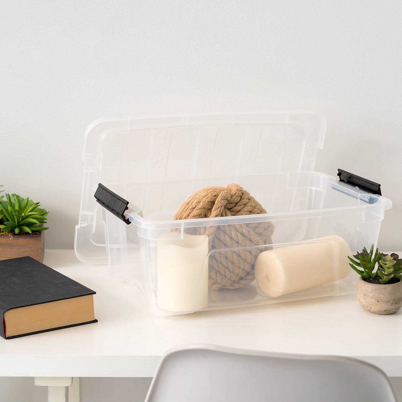 Iris USA 12 Qt Plastic Storage Box with Latches - Image 5