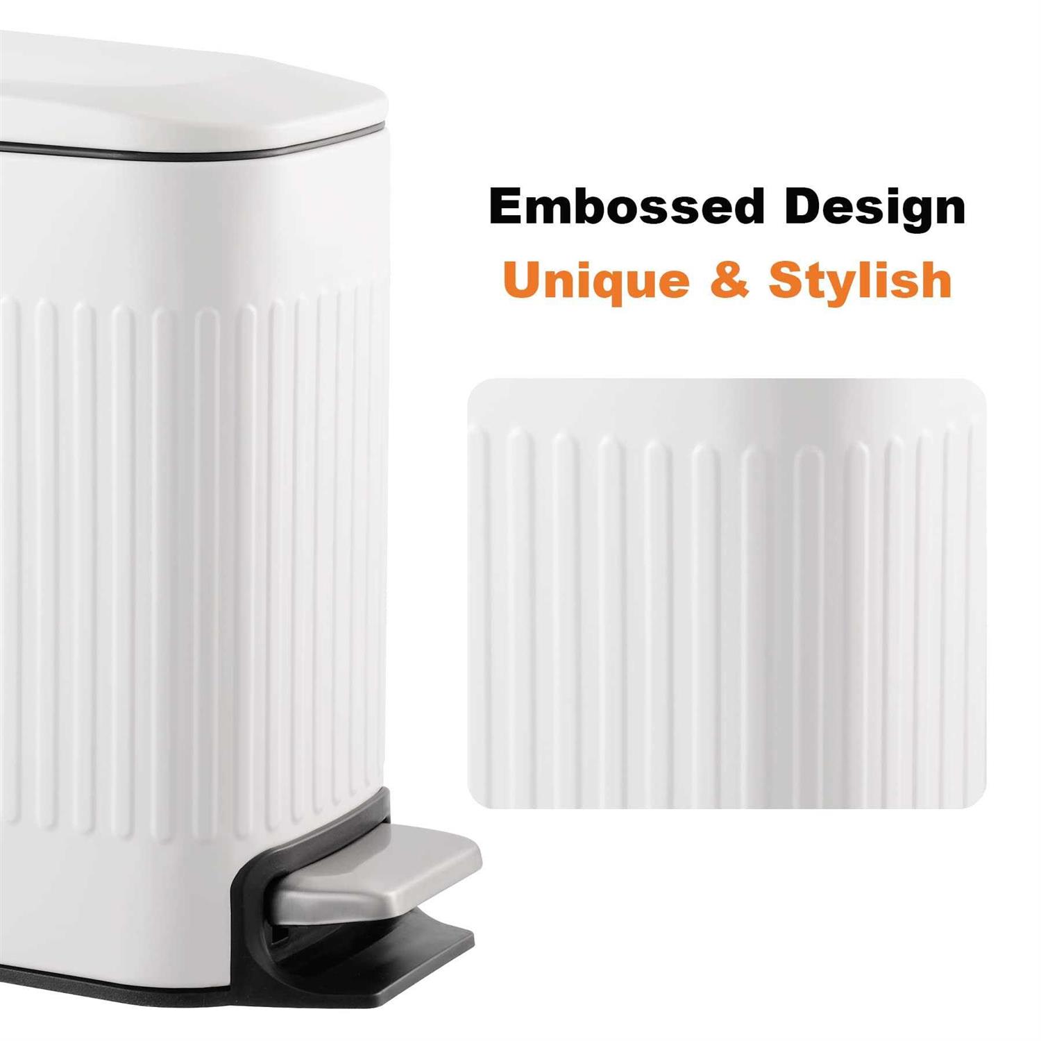 TrashAid Bathroom Trash Can with Lid Soft Close 6 Liter/1.6 Gallon Stainless Steel Small Garbage Can with Removable Inner Bucket - Image 4