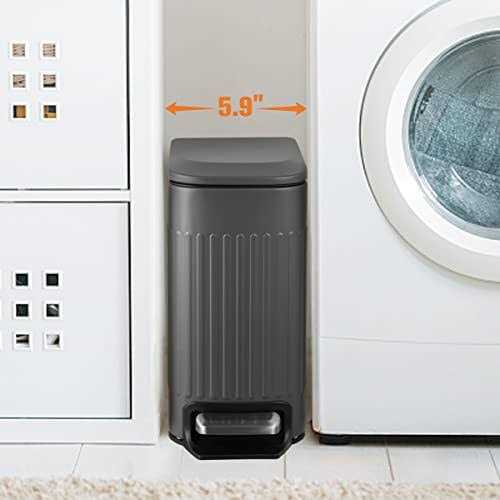 TrashAid Bathroom Trash Can with Lid Soft Close 6 Liter/1.6 Gallon Stainless Steel Small Garbage Can with Removable Inner Bucket - Image 5