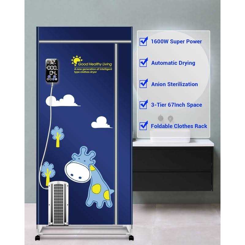 KASYDoFF Portable Dryer 35LB Capacity-67Inch Clothes Dryer 1600W-3 Tier Foldable Portable Clothes Dryer Rack - Image 4