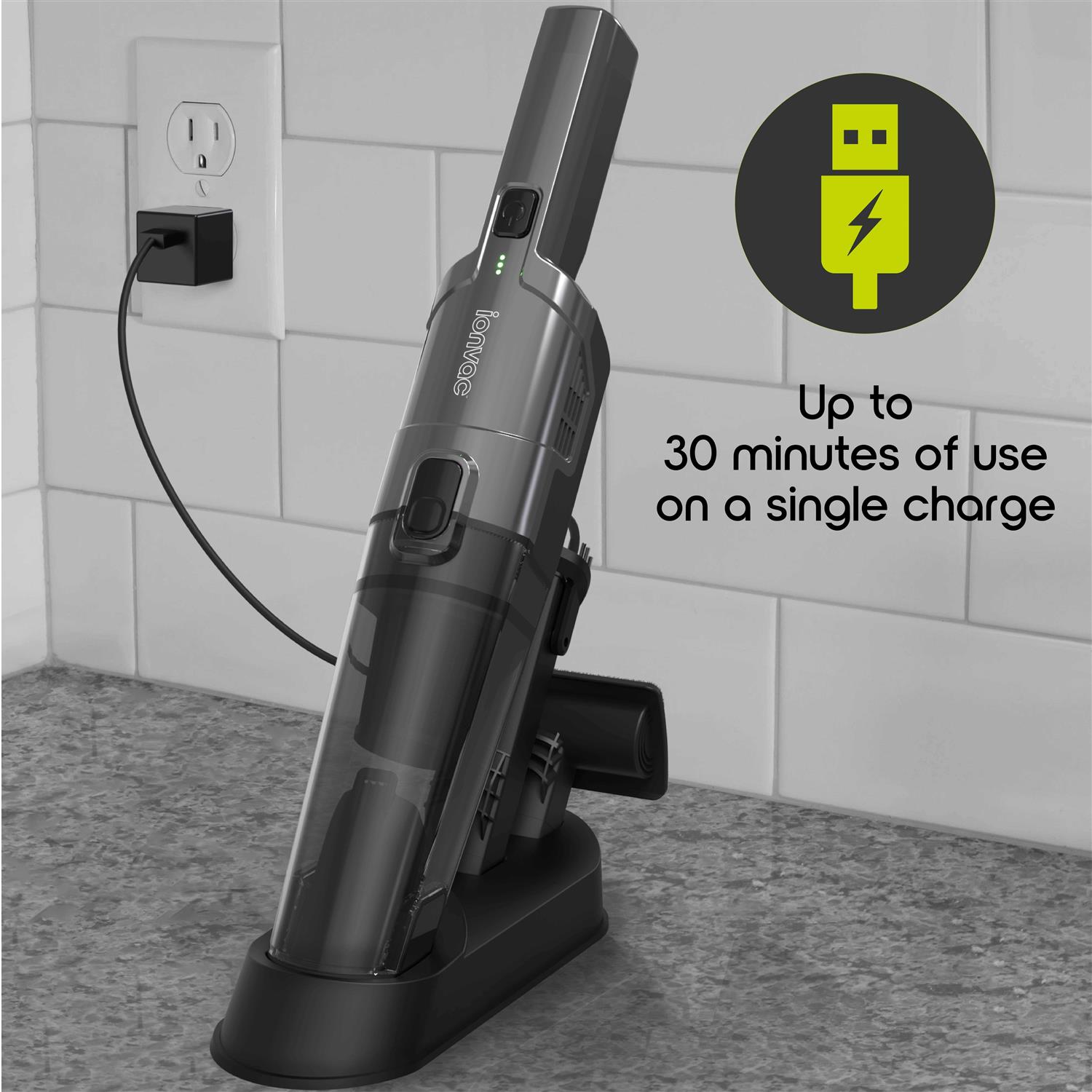 Ionvac PowerMax Multi-Surface USB Charging 5V Cordless Handheld Vacuum Cleaner - Image 4