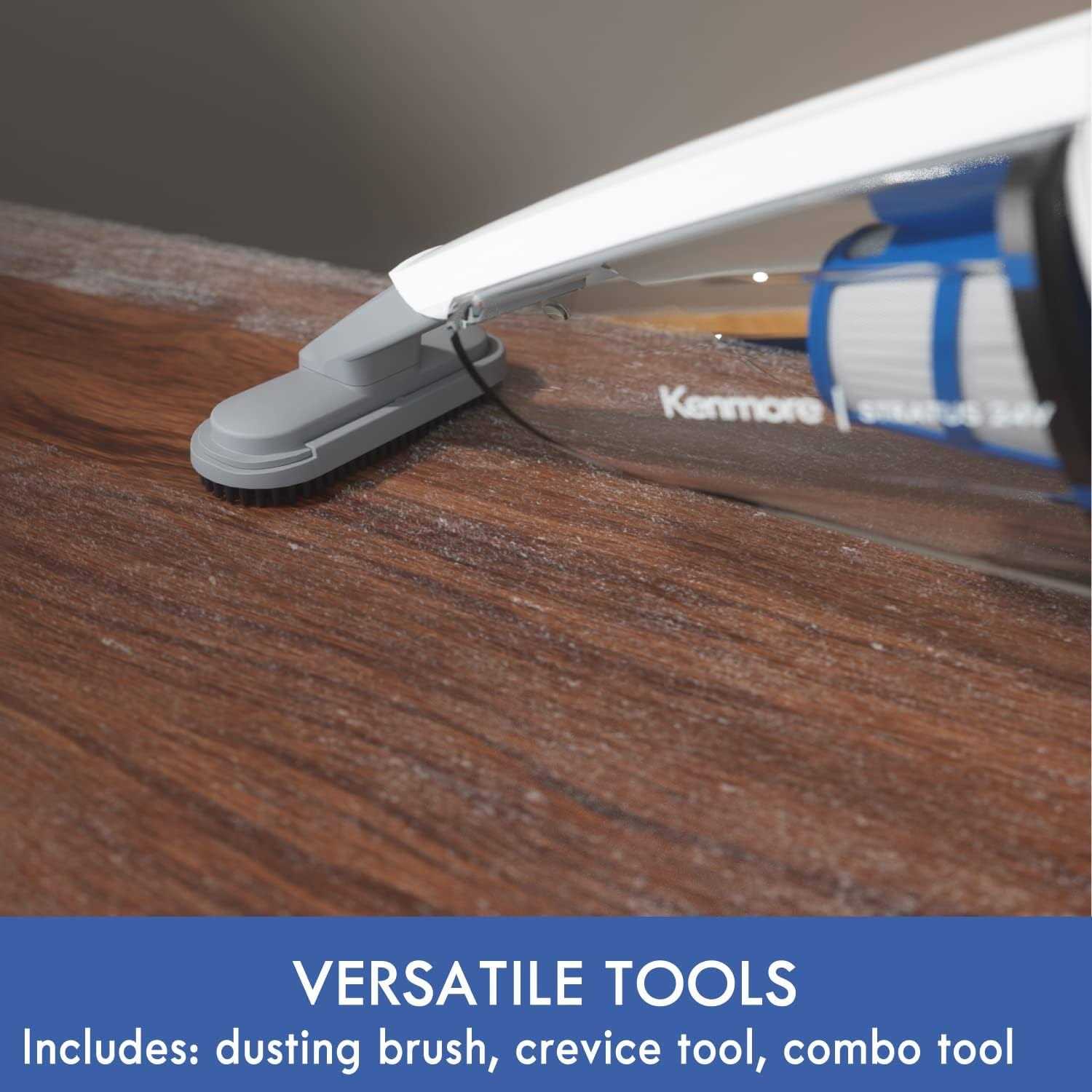 Kenmore DS1030 Cordless Stick Vacuum Lightweight Cleaner 2-Speed Power Suction LED Headlight 2-in-1 Handheld for Hardwood Floor - Image 4
