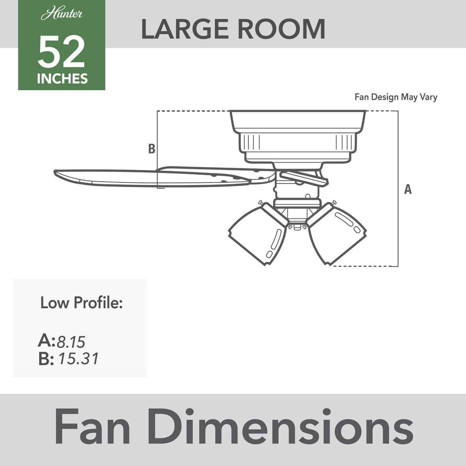 Hunter Kennewick 52 LED Indoor Flush Mount Ceiling Fan with Light - Image 4