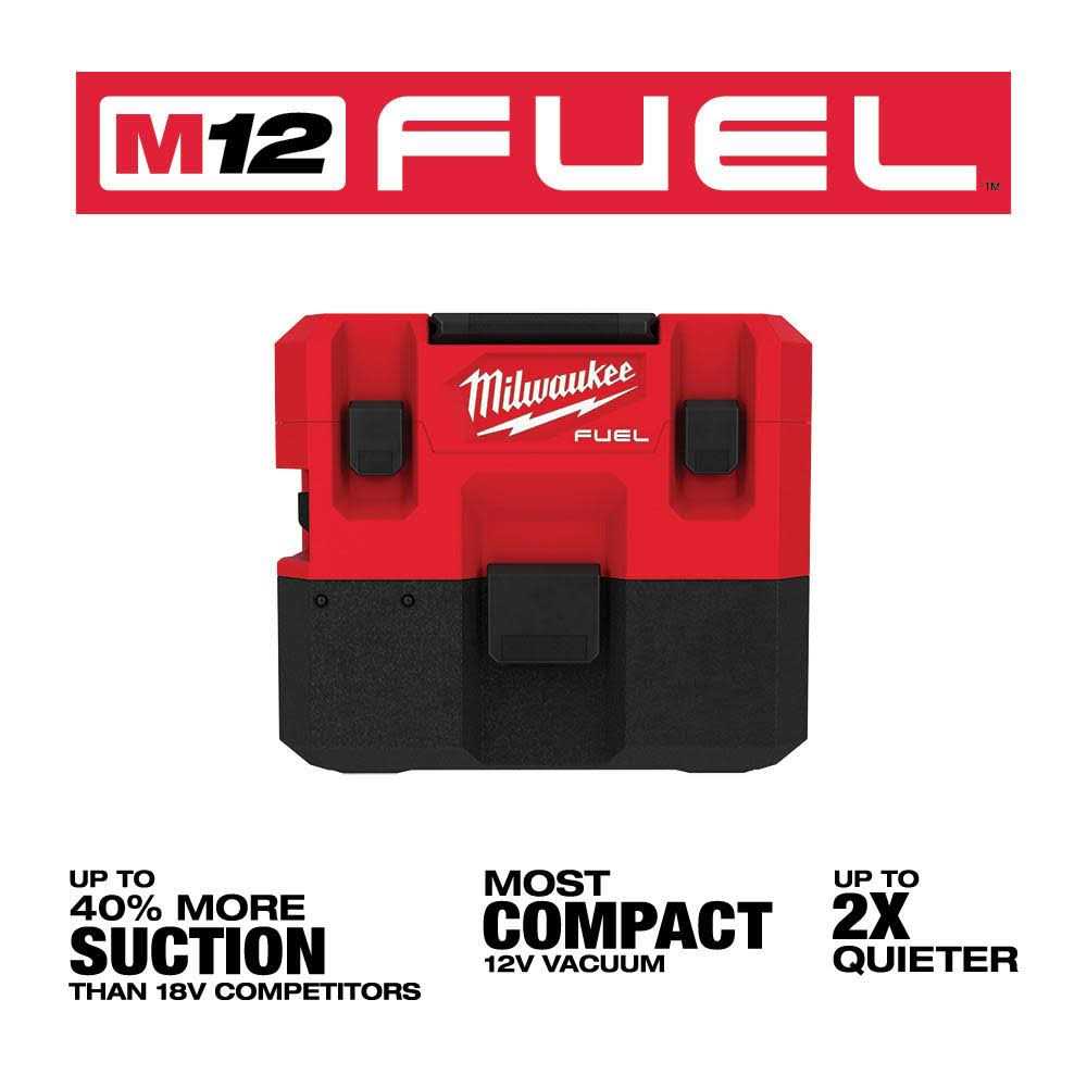 Milwaukee M12 FUEL 1.6 Gallon Wet/Dry Vacuum 0960-80 - Image 3