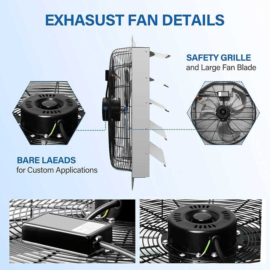 Ipower 24 Inch Shutter Exhaust Fan Aluminum High Speed 1400RPM HIFANXEXHAUST24X2 - Image 5