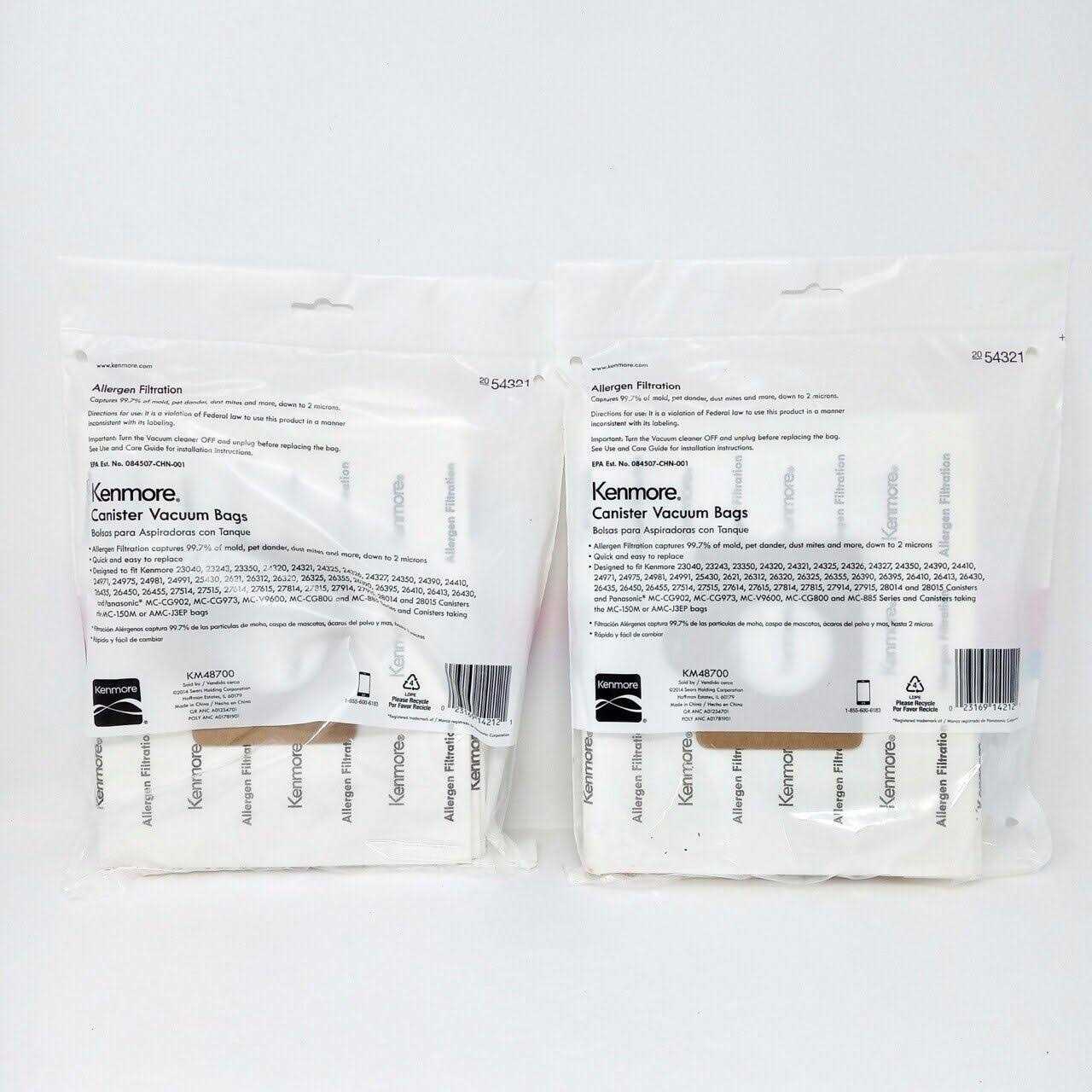 Kenmore 50104 8 Pack C/q Canister Vacuum Bags - Image 4