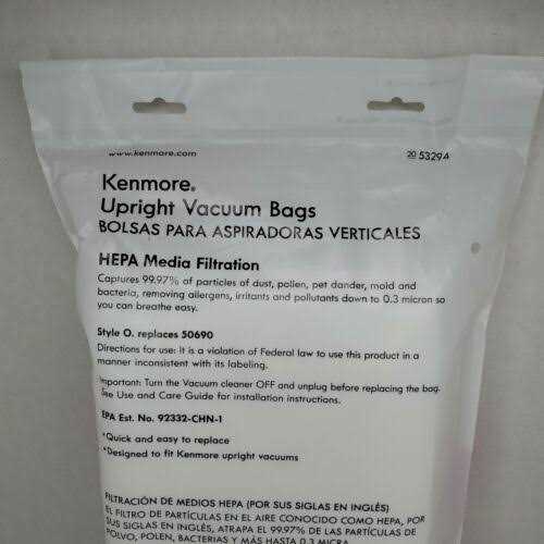 Kenmore 53294 O HEPA Vacuum Bags for Upright - Image 5