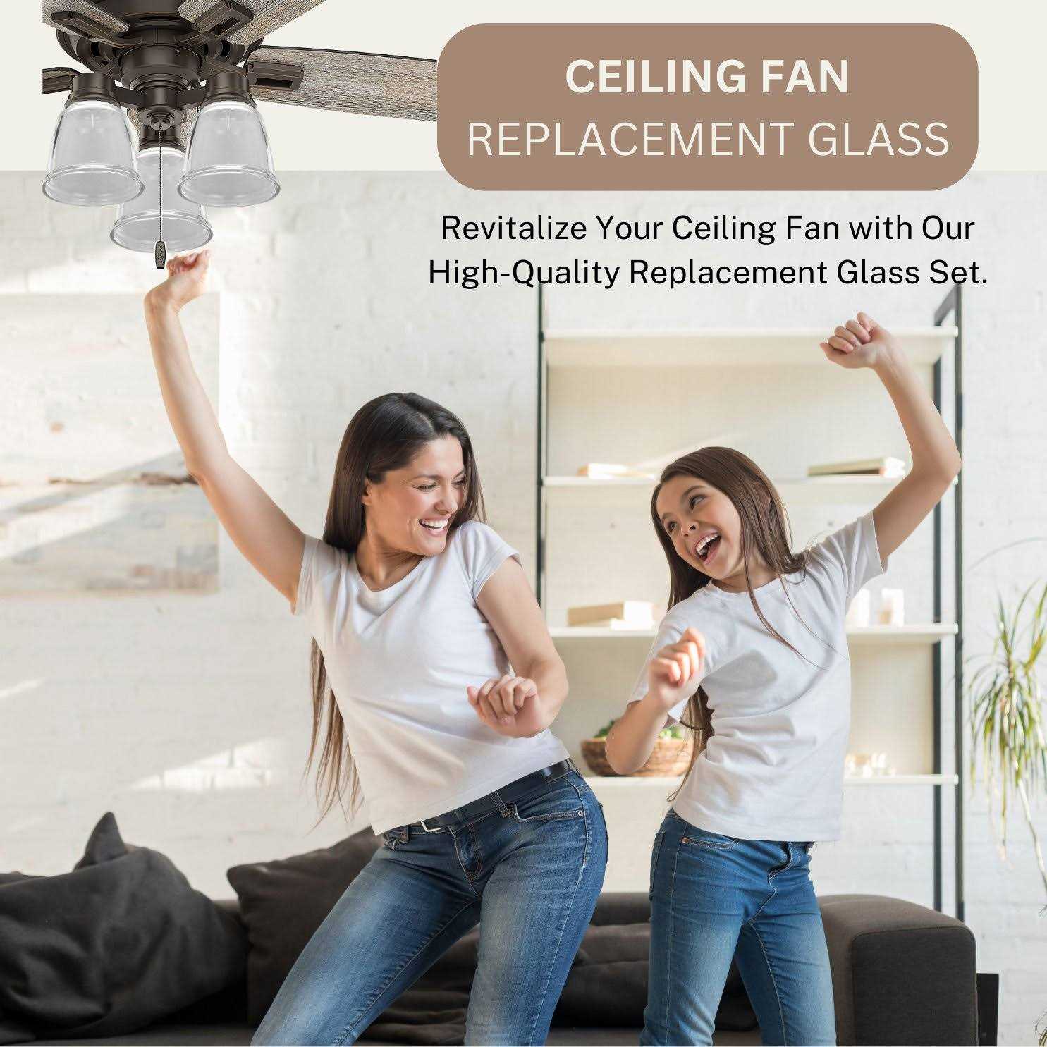 Ceiling Fan Light Covers Clear Glass Shade Lamp Replacement Kit for Ceiling Fan Light Kits Perfect for illuminating your home - Image 5