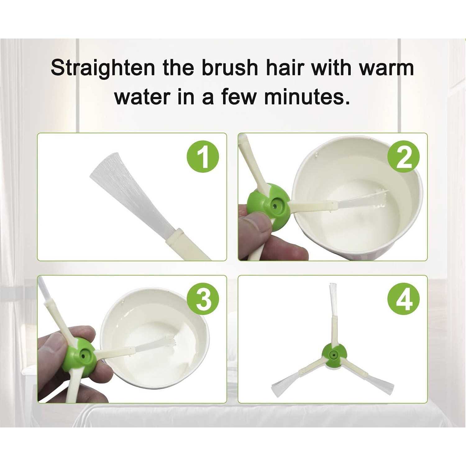 Replacement Parts Accessories Compatible For IRobot Roomba I &E&J Series Vacuum Cleaner With 1 Set MultiSurface Rubber Brushes 4 HEPA Filters 4 Side - Image 5