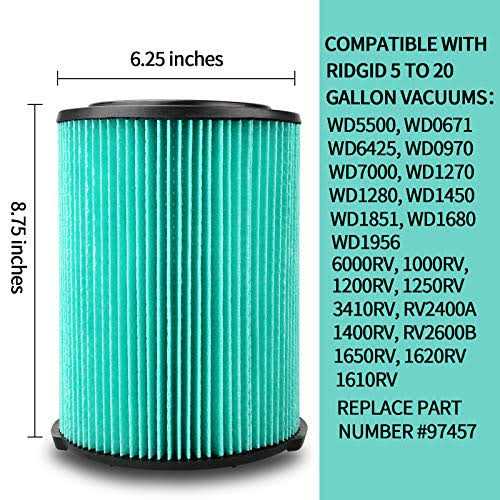 PIGUOAT VF6000 5-Layer Replacement Filter for Ridgid 5-20 Gallon Wet Dry Vac Vacuums WD5500 WD0671 WD6425 WD7000 WD1280 WD1851 WD1680 WD1956 RV2400A - Image 3