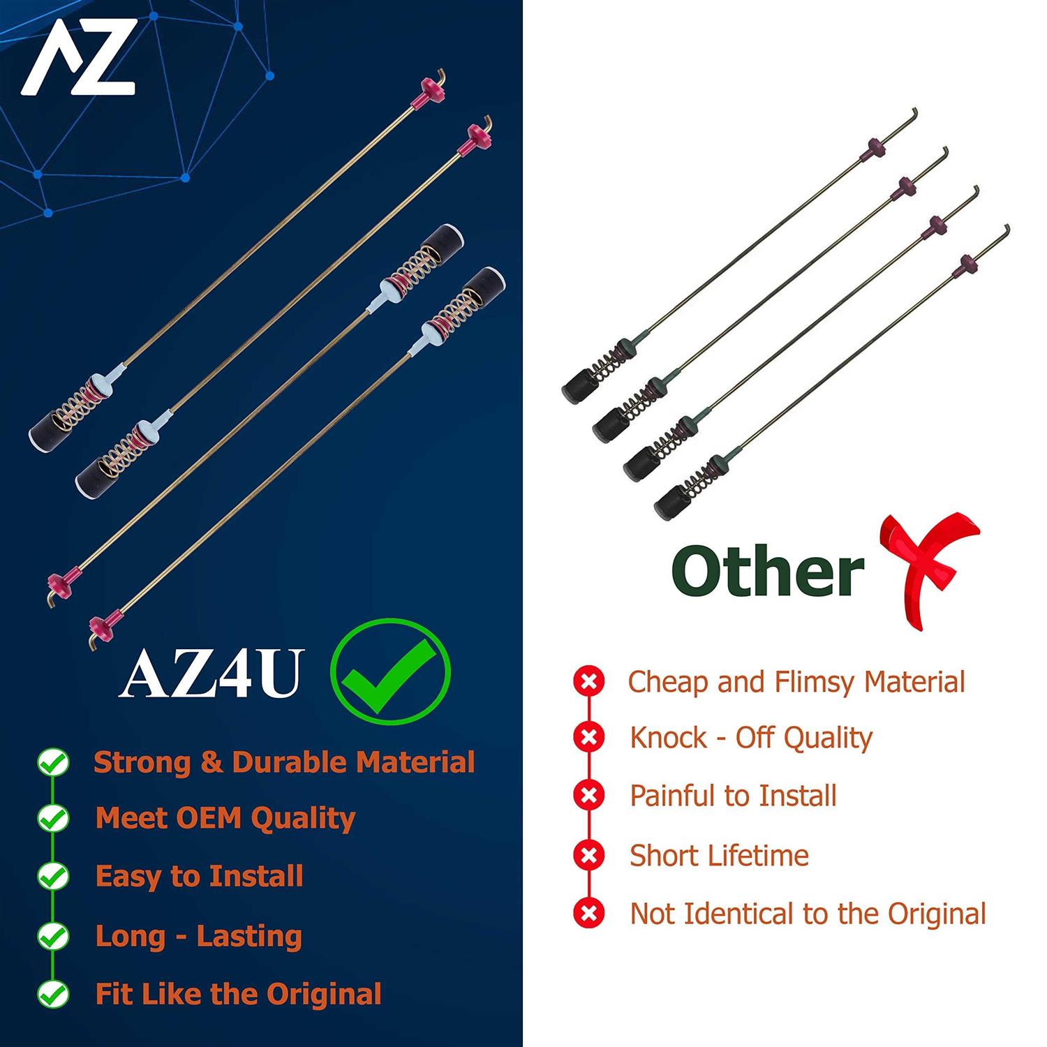 4PC Washer Suspension Rod Damper Replaces For Samsung WA400PJHDWR/AA WA45H7000AW/A2 WA40J3000AW/A2 WA40J3000AW/AA WA45T3400AP WA422PRHDWR/AA - Image 5