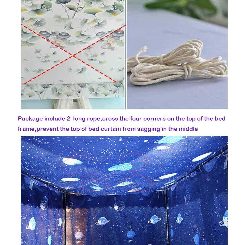 Mengersi Galaxy Star Four Corner Post Bed curtain Canopy Bedroom Decoration for girls adu - Image 4