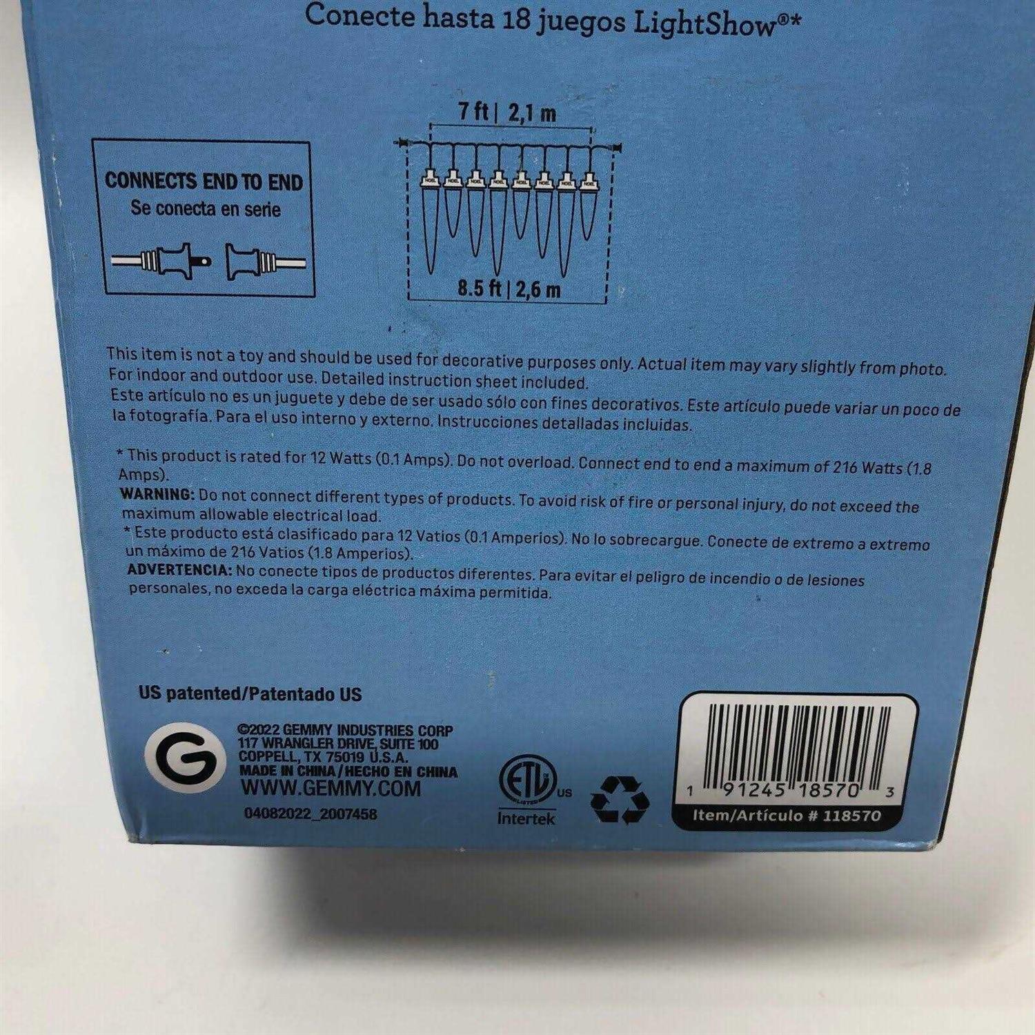 LightShow Shooting Star 8 White Christmas LED Icicle Lights - Image 4